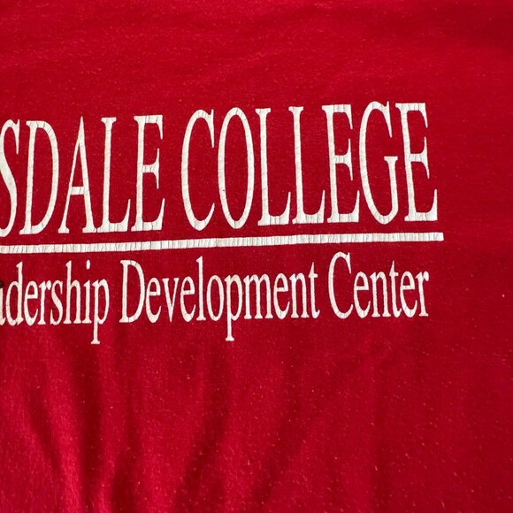 Vintage Hillsdale College Red Graphic Tee Velva Sheen Made in USA Size XL - Picture 4 of 8